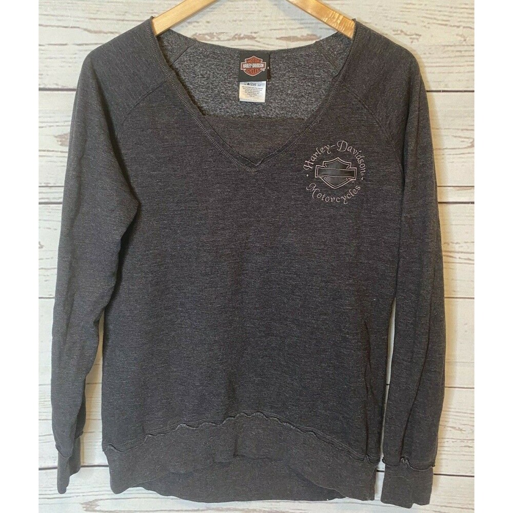 Harley Davidson  Women Pullover Sweatshirts top Raglan Washington DC Medium